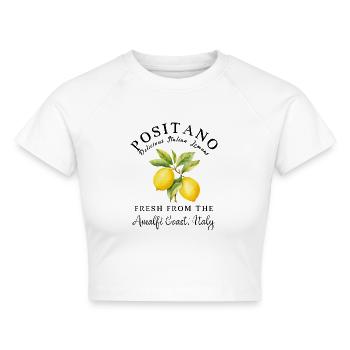 Amalfi Zitronen Italien Urlaub Design Retro - Cropped Frauen Organic T-Shirt - Weiß - Vorne - AI Model Female 172 dark (172cm)