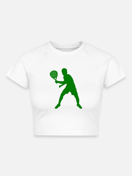 Padelspieler Silouhette - Cropped Frauen Organic T-Shirt - Weiß