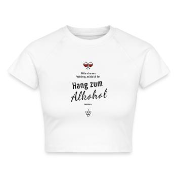 Mein Weinberg: Hang zum Alkohol - Cropped Frauen Organic T-Shirt - Weiß - Vorne - AI Model Female 172 dark (172cm)