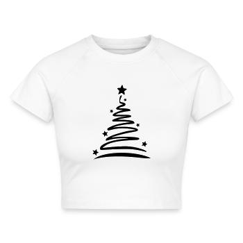 Weihnachtsbaum - Cropped Frauen Organic T-Shirt - Weiß - Vorne - AI Model Female 172 dark (172cm)