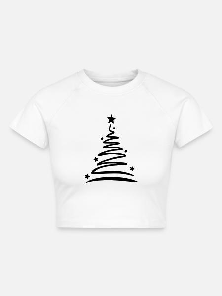 Weihnachtsbaum - Cropped Frauen Organic T-Shirt - Weiß