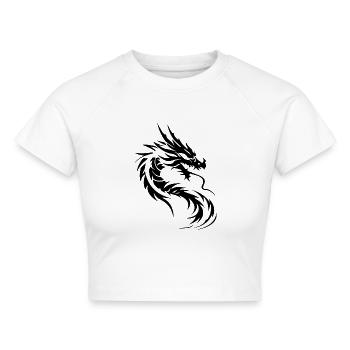 Chinesischer Drache - Cropped Frauen Organic T-Shirt - Weiß - Vorne - AI Model Female 172 dark (172cm)