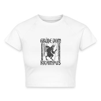 KRAMPUS NIKOLAUS NIKOLO KRAMPUSTAG PERCHTEN - Cropped Frauen Organic T-Shirt - Weiß - Vorne - AI Model Female 172 dark (172cm)