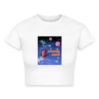 Adventure Awaits – Weltraumträume für kleine Entde - Cropped Frauen Organic T-Shirt - Weiß - Vorne - AI Model Female 172 dark (172cm)