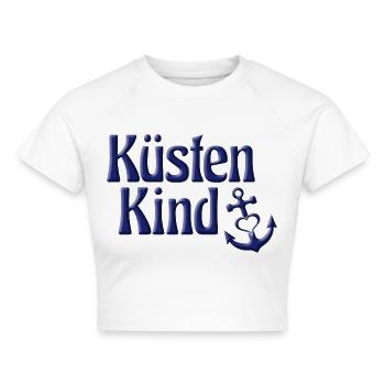 Küsten Kind. Meer norddeutsch Hamburg - Cropped Frauen Organic T-Shirt - Weiß - Vorne - AI Model Female 172 dark (172cm)