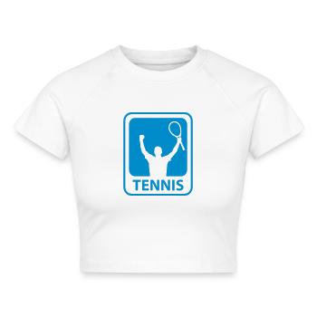 Tennis - Cropped Frauen Organic T-Shirt - Weiß - Vorne - AI Model Female 172 dark (172cm)