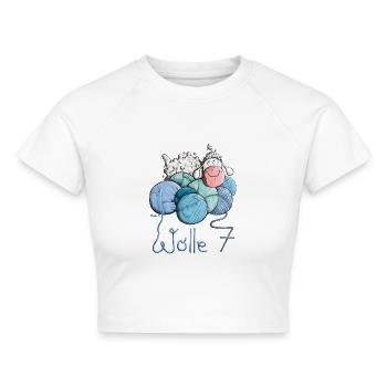 Schaf auf Wolle 7 - Cropped Frauen Organic T-Shirt - Weiß - Vorne - AI Model Female 172 dark (172cm)