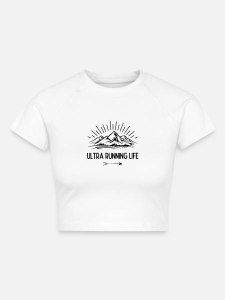 Ultra-Laufleben - Cropped Frauen Organic T-Shirt - Weiß