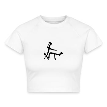 Chinesisches Zeichen Sex Doggystyle Schwarz - Cropped Frauen Organic T-Shirt - Weiß - Vorne - AI Model Female 172 dark (172cm)