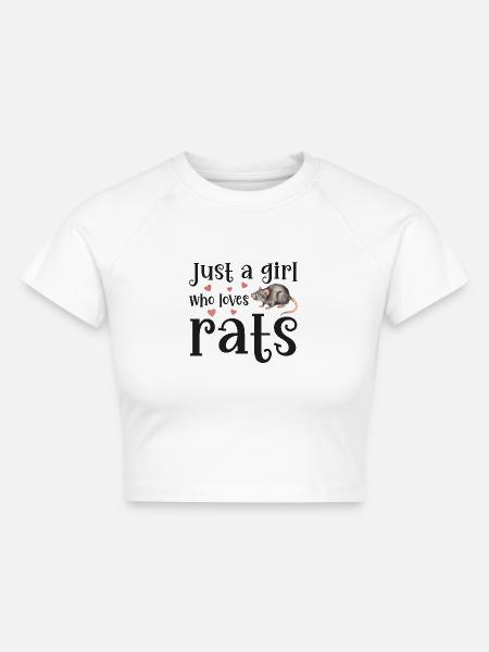 Ratte Ratten - Cropped Frauen Organic T-Shirt - Weiß