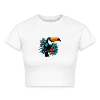 Tukan - Cropped Frauen Organic T-Shirt - Weiß - Vorne - AI Model Female 172 dark (172cm)