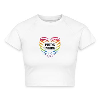 LGBT Pride Monat - Pride Inside - Cropped Frauen Organic T-Shirt - Weiß - Vorne - AI Model Female 172 dark (172cm)
