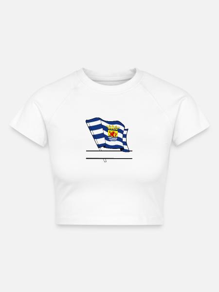 Flagge Zeeland Textbanner - Cropped Frauen Organic T-Shirt - Weiß