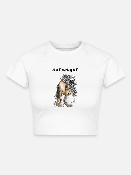 Süßer Norweger - Cropped Frauen Organic T-Shirt - Weiß