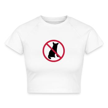 Hunde Verboten Schild - Cropped Frauen Organic T-Shirt - Weiß - Vorne - AI Model Female 172 dark (172cm)