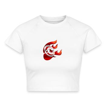 Flagge von Tunesien - Tunesien - Ninja - Cropped Frauen Organic T-Shirt - Weiß - Vorne - AI Model Female 172 dark (172cm)