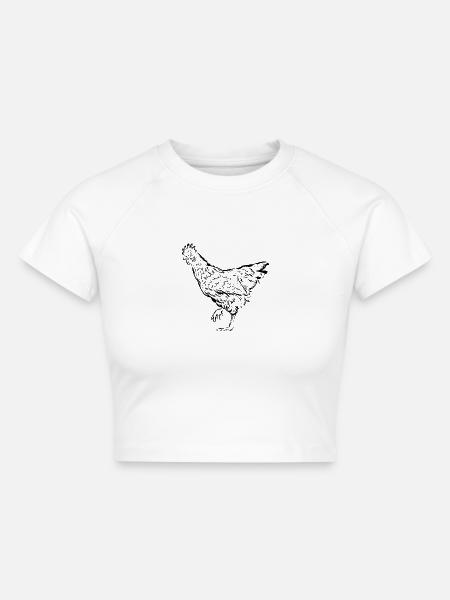 Huhn Hühner Henne - Cropped Frauen Organic T-Shirt - Weiß