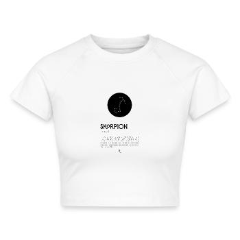 Sternzeichen SKORPION Poster Zodiac - Cropped Frauen Organic T-Shirt - Weiß - Vorne - AI Model Female 172 dark (172cm)