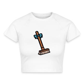 Besen Putztag - Cropped Frauen Organic T-Shirt - Weiß - Vorne - AI Model Female 172 dark (172cm)