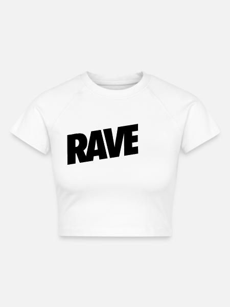 RAVE - Cropped Frauen Organic T-Shirt - Weiß