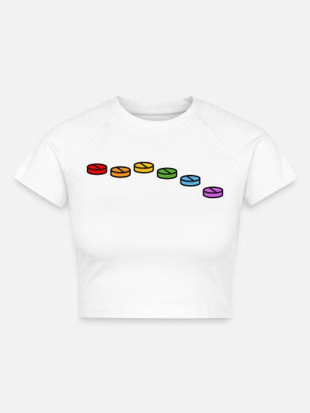Krankenschwester Nurse bunte Pille Nachtschwester - Cropped Frauen Organic T-Shirt - Weiß