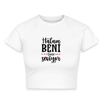 Hala Türkisch Tante Newborn Geschenk Hediye Baby - Cropped Frauen Organic T-Shirt - Weiß - Vorne - AI Model Female 172 dark (172cm)
