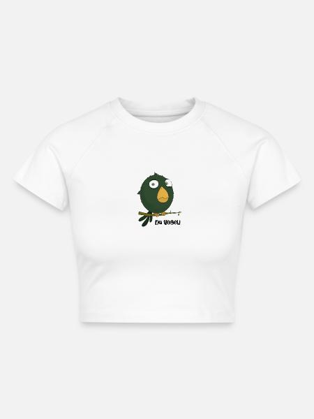 Du Vogel - Cropped Frauen Organic T-Shirt - Weiß