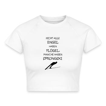 Skispringen - Cropped Frauen Organic T-Shirt - Weiß - Vorne - AI Model Female 172 dark (172cm)