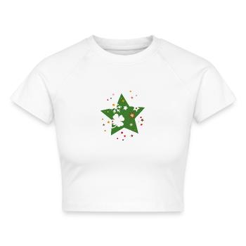 Weihnachtsstern - Cropped Frauen Organic T-Shirt - Weiß - Vorne - AI Model Female 172 dark (172cm)