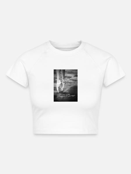 Liebe zum Tanz - Cropped Frauen Organic T-Shirt - Weiß