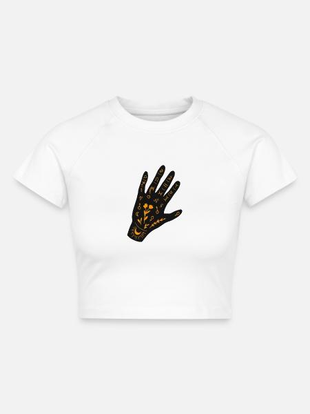 Mystische Handlesekunst - Cropped Frauen Organic T-Shirt - Weiß