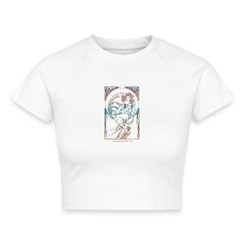 Alfons Mucha - Cropped Frauen Organic T-Shirt - Weiß - Vorne - AI Model Female 172 dark (172cm)