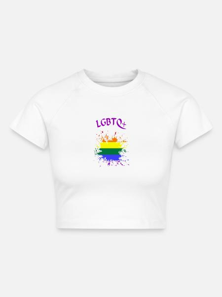 LGBTQ+ - Cropped Frauen Organic T-Shirt - Weiß