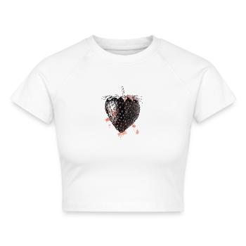 Erdbeere - Cropped Frauen Organic T-Shirt - Weiß - Vorne - AI Model Female 172 dark (172cm)