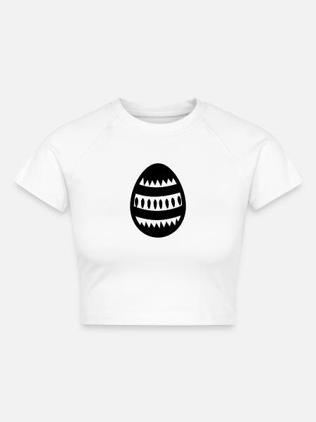 Ei - Cropped Frauen Organic T-Shirt - Weiß