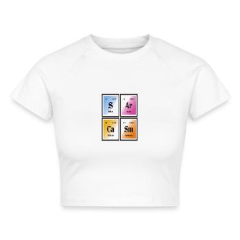 Sarkasmus | Periodensystem der Elemente - Cropped Frauen Organic T-Shirt - Weiß - Vorne - AI Model Female 172 dark (172cm)