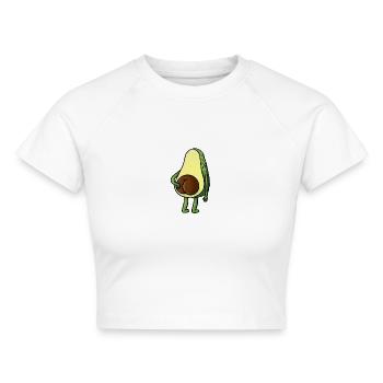 Avocado Po für Avocado Liebhaber - Cropped Frauen Organic T-Shirt - Weiß - Vorne - AI Model Female 172 dark (172cm)