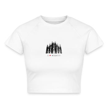 Mailand Mailänder Dom Italien Liebe I Love Milano - Cropped Frauen Organic T-Shirt - Weiß - Vorne - AI Model Female 172 dark (172cm)