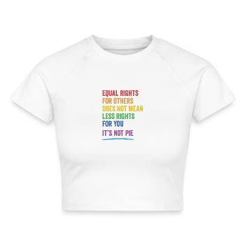 LGBT - Gleiche Rechte für andere - Cropped Frauen Organic T-Shirt - Weiß - Vorne - AI Model Female 172 dark (172cm)