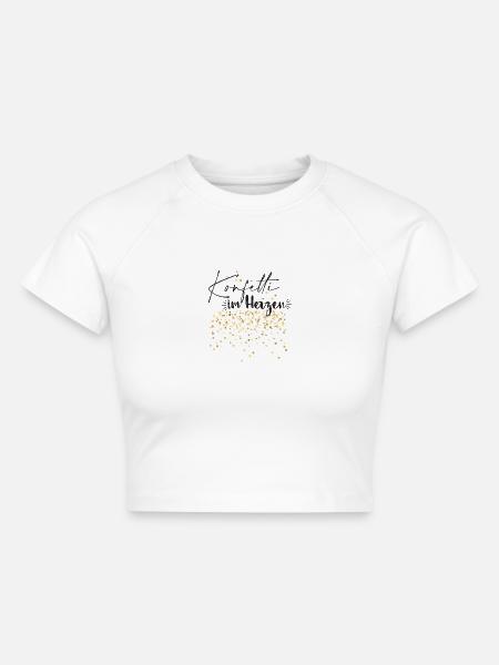 Konfetti im Herzen - Cropped Frauen Organic T-Shirt - Weiß