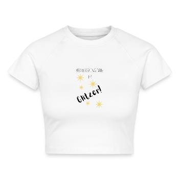 Glitzer - Glitzer ist meine Lieblingsfarbe - Cropped Frauen Organic T-Shirt - Weiß - Vorne - AI Model Female 172 dark (172cm)