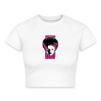 Universal Monsters Frankenstein`s Braut Pink - Cropped Frauen Organic T-Shirt - Weiß - Vorne - AI Model Female 172 dark (172cm)