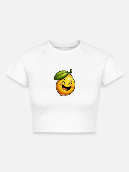 Zitrone Zitronen - Cropped Frauen Organic T-Shirt - Weiß
