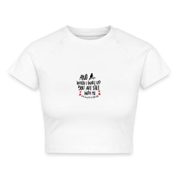 Bibelverse Christliche Sprüche Poster als Geschenk - Cropped Frauen Organic T-Shirt - Weiß - Vorne - AI Model Female 172 dark (172cm)