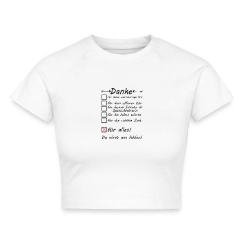 Spanischlehrerin Danke für alles zum Abschied - Cropped Frauen Organic T-Shirt - Weiß - Vorne - AI Model Female 172 dark (172cm)