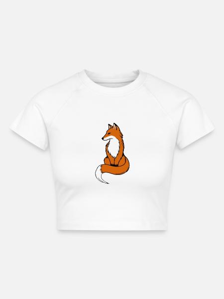 Fuchs - Cropped Frauen Organic T-Shirt - Weiß