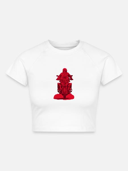 GS Motorradfahrer - Cropped Frauen Organic T-Shirt - Weiß