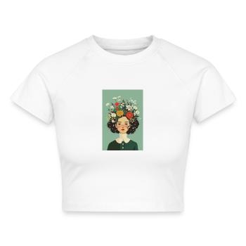Bad Hair Day? Ansichtssache! | AI generated - Cropped Frauen Organic T-Shirt - Weiß - Vorne - AI Model Female 172 dark (172cm)