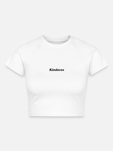 kindness schwarz - Cropped Frauen Organic T-Shirt - Weiß