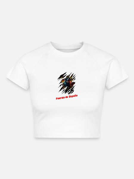 Spanien Matador Stierkampf Stier - Cropped Frauen Organic T-Shirt - Weiß